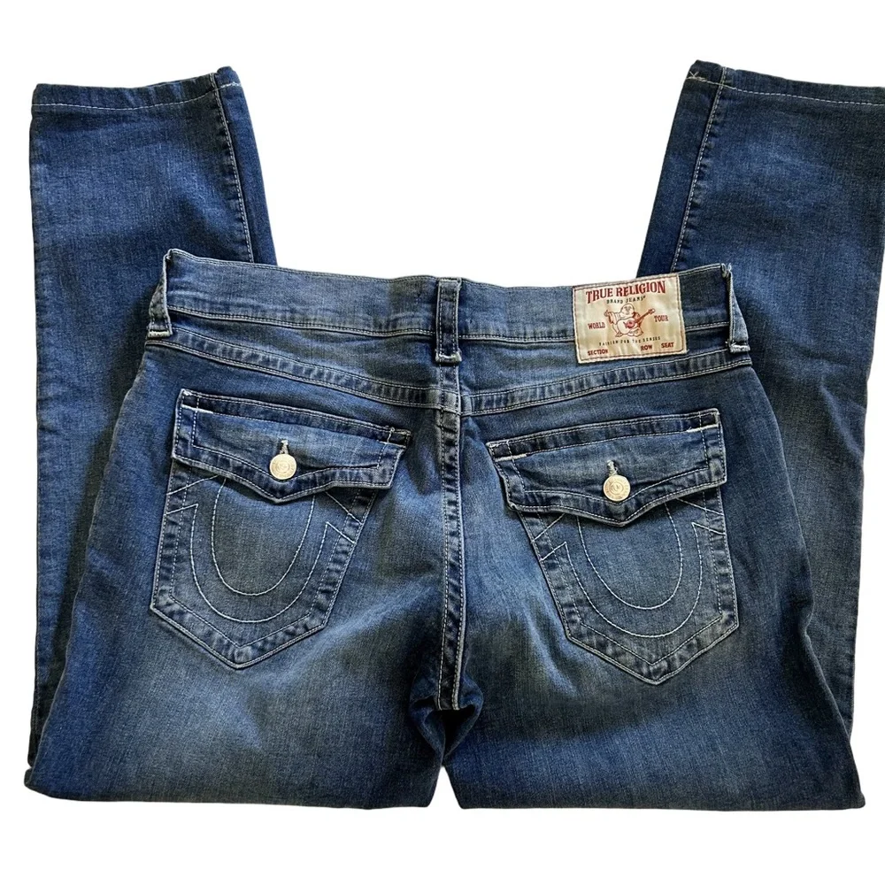 True Religion ROCCO FLAP Relaxed Skinny JEANS 700062 Medium Harvest 36
